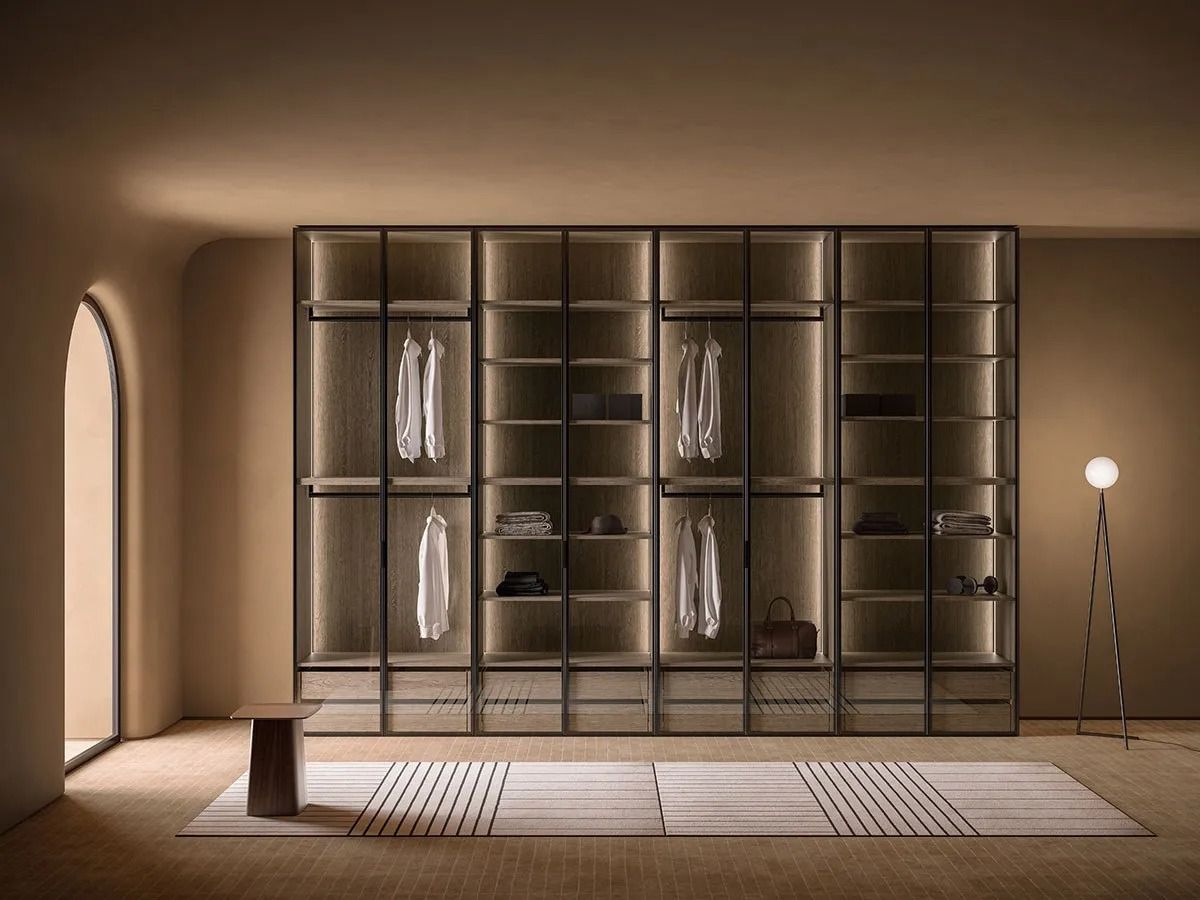 Модульный шкаф для ванной комнаты из МДФ со стеклянными дверцами Inbani слой ARCH-00073459 - Вид №5