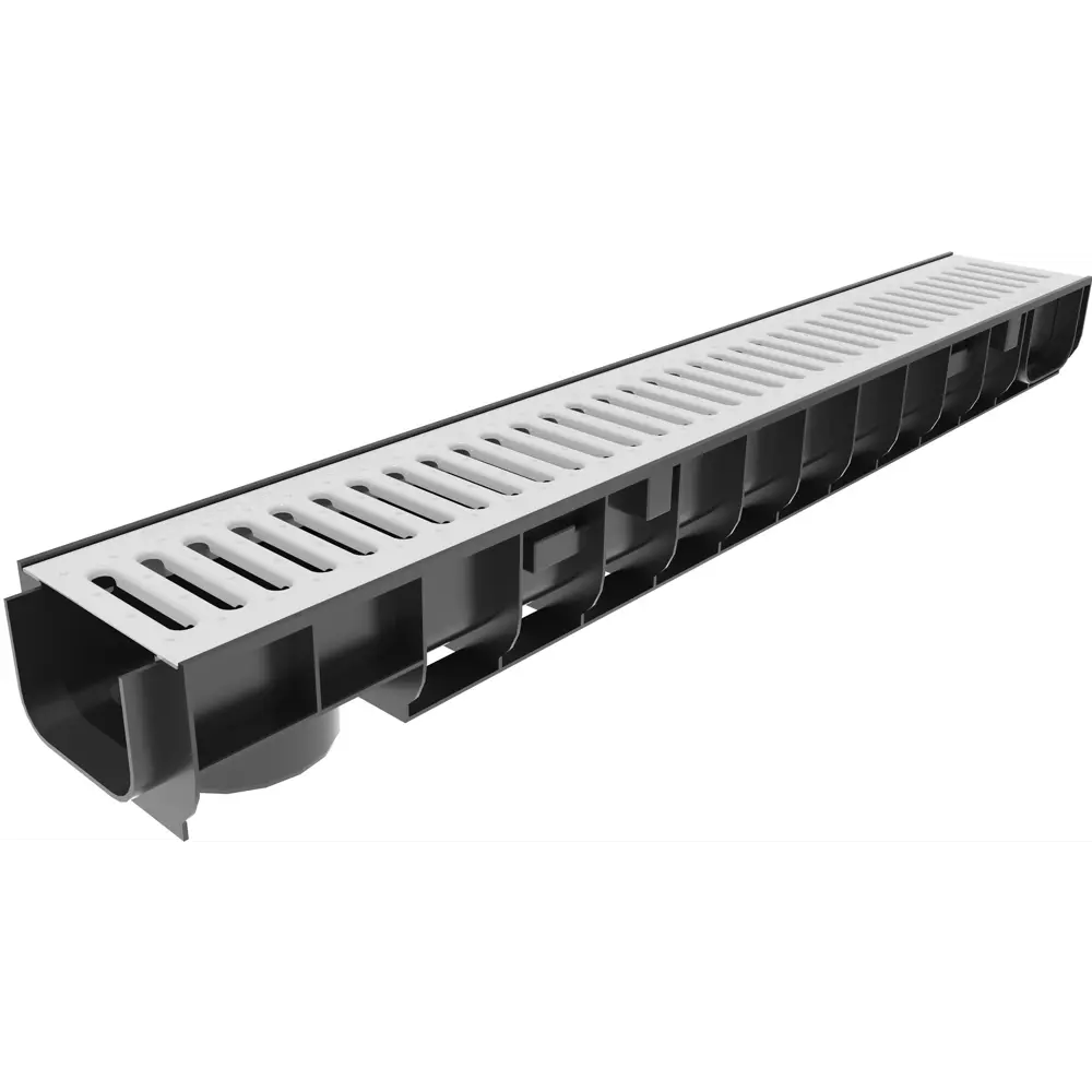 Лоток водосточный с решеткой Gidrolica 1000x146x100 мм цвет черный STLM-2175342