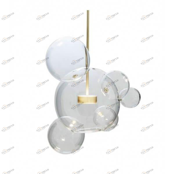 Подвесной светильник светодиодный прозрачный Bolle 2027-P6 LOFT IT ДИЗАЙНЕРСКИЕ, BOLLE 00-3890036 Золото;прозрачный 
