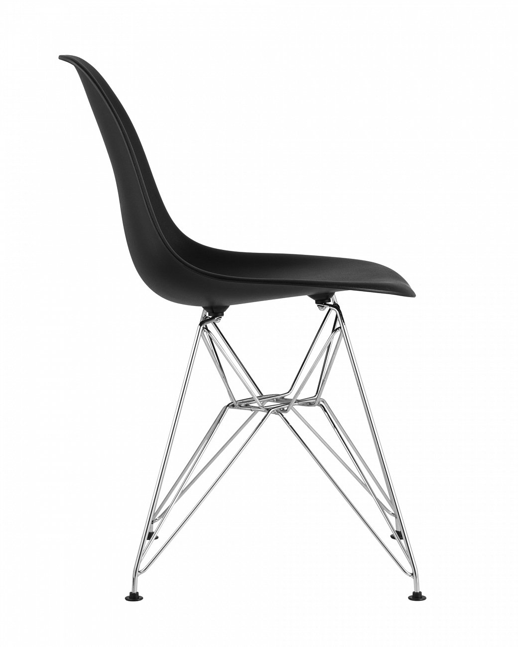 Стул со спинкой черный с металлическими ножками Eames EAMES ДИЗАЙНЕРСКИЕ, EAMES DSR 00-3881994 Черный  - Вид №1