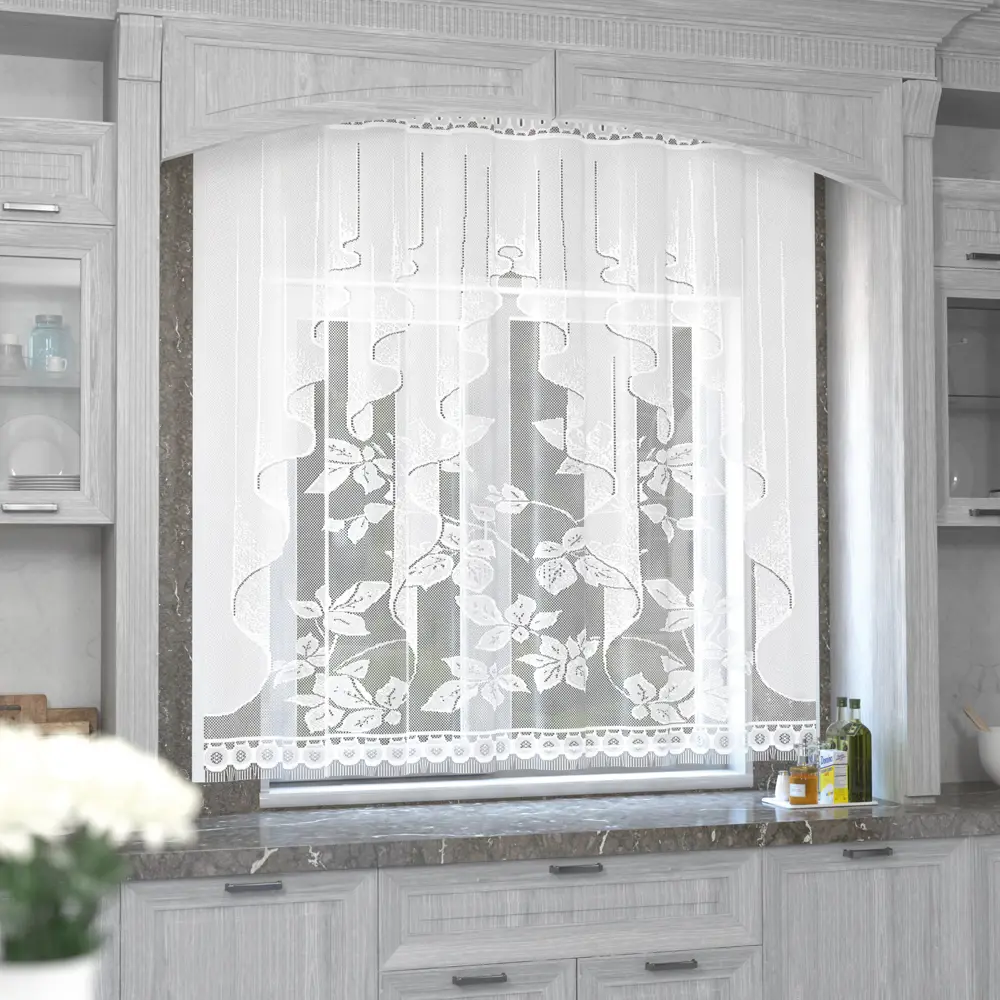 Santreyd Занавеска для кухни Листопад 170×160 см - элегантная белоснежность 13759884 STLM-0003747 - Вид №6