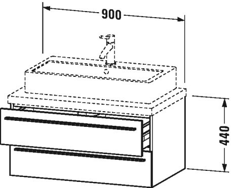 Тумбочка для консоли X-Large #XL5418 900 x 548 мм Duravit XL541805151 - Вид №1