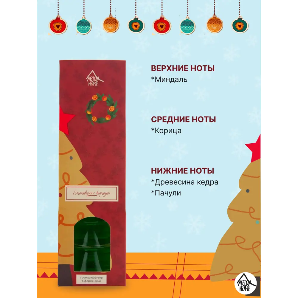 Ароматический диффузор Arida Home Глинтвейн с корицей, 90 мл 89144891 STLM-2083234  - Вид №3