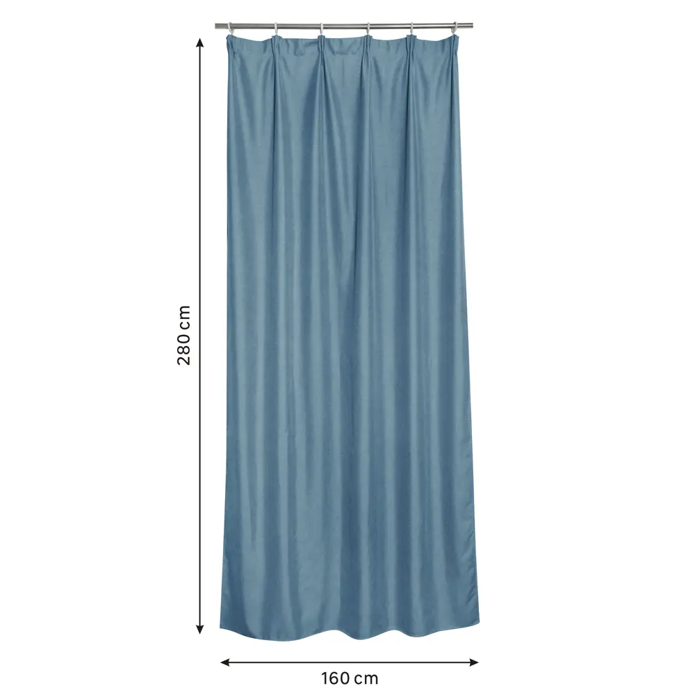 Штора на ленте Inspire Vieste 160x280 см цвет синий 88311201 STLM-2139167  - Вид №1