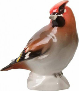 10523316 Императорский фарфоровый завод Скульптура ИФЗ Свиристель 10см, фарфор твердый Фарфор твердый