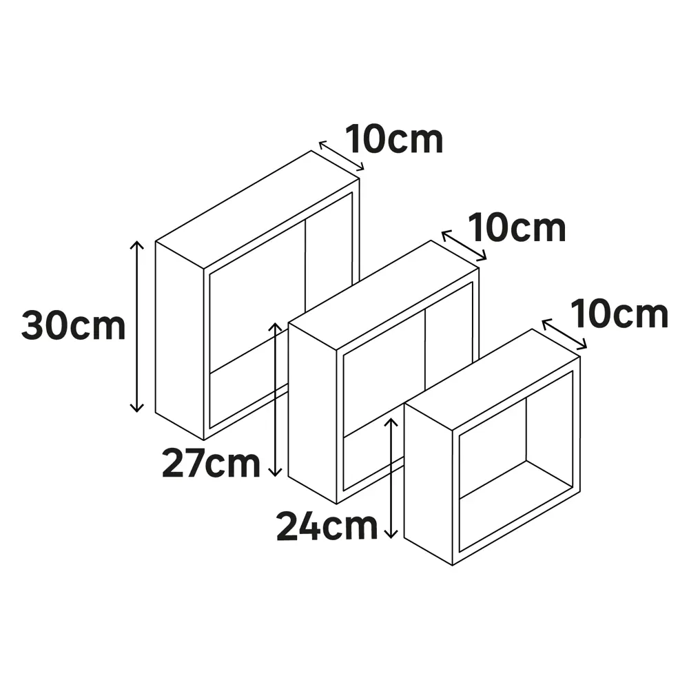 Полка настенная Spaceo 24x24 см/27x27 см/30x30 см МДФ цвет натуральный дуб 3 шт 82877493 STLM-2089415  - Вид №2