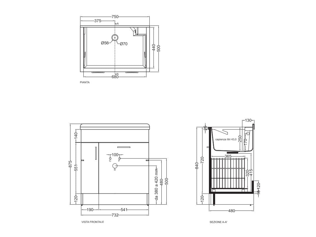 Шкаф для белья из ДСП с бельевой стойкой COLAVENE Lindo ARCH-00066108 - Вид №2