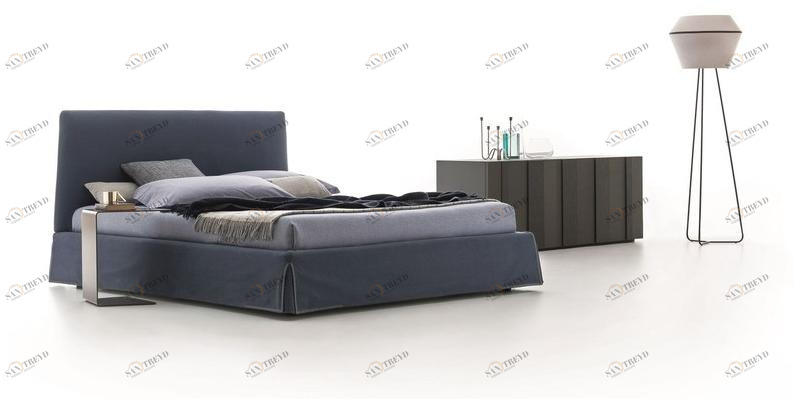 Ditre Italia Кровать из ткани с высоким изголовьем с мягким изголовьем sun-id-1488954