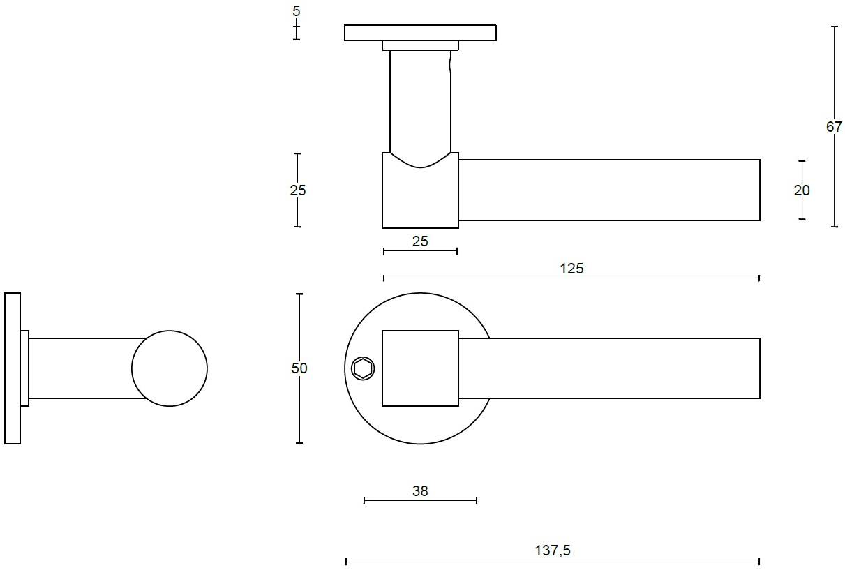 Formani Стальная ручка с атласной отделкой на розе One Pbl20xl/50 - Вид №1