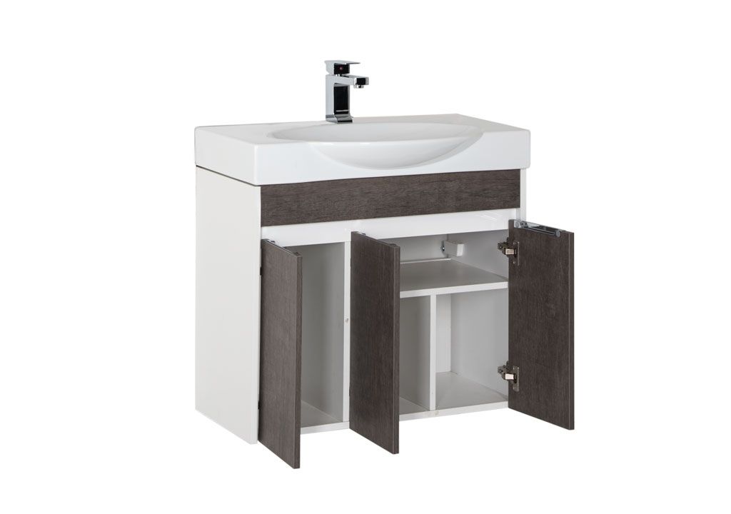 Тумба с раковиной Aquanet Коста 76 белый/дуб антик 0018840700188195 - Вид №1