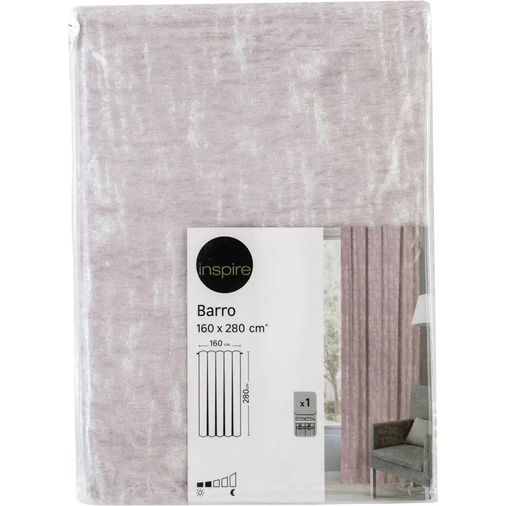 Штора на ленте Barro 160x280 см цвет сиреневый 83406980 STLM-2004666 INSPIRE  - Вид №4