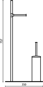 TE633 Стойка напольная с бумагодержателем и ёршиком, h 75 см. bagno&associati Complementi Bagno & Associati - Вид №1