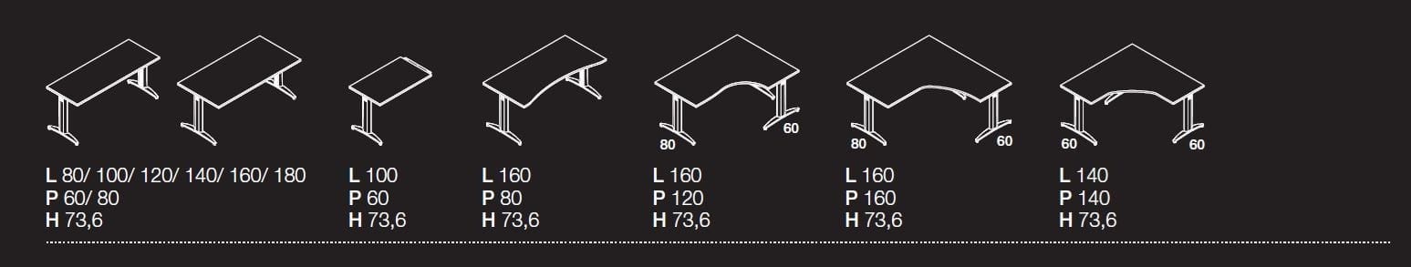 Секционный стол со встроенной полкой Las Mobili Oxi ARCH-00062076 - Вид №1