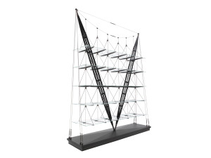 Книжный шкаф из дерева и стекла