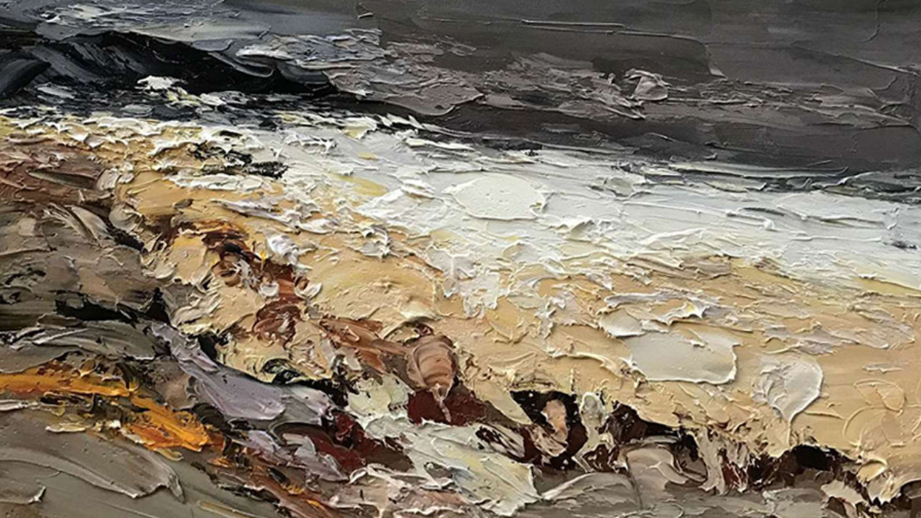 Картина на холсте 100х100 см "Погода разбушевалась" EVENHOME КАРТИНЫ МАСЛОМ 129922 Бежевый;серый;черный;разноцветный  - Вид №1