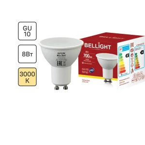Лампа светодиодная Bellight GU10 220-240 В 8 Вт спот 700 лм теплый белый цвет света