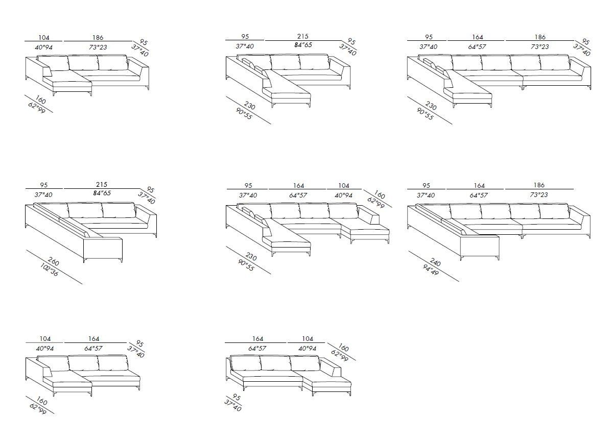 Съемный диван из ткани Meridiani Louis Up ARCH-00021561 - Вид №1