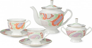 10628316 Императорский фарфоровый завод Сервиз чайный 6/14 "Айседора" "Мариенталь" Фарфор костяной