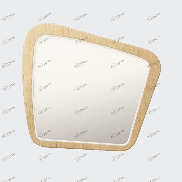 Зеркало настенное среднее шпон белое Woodi WOODI ДИЗАЙНЕРСКИЕ 00-3966393 Белый 