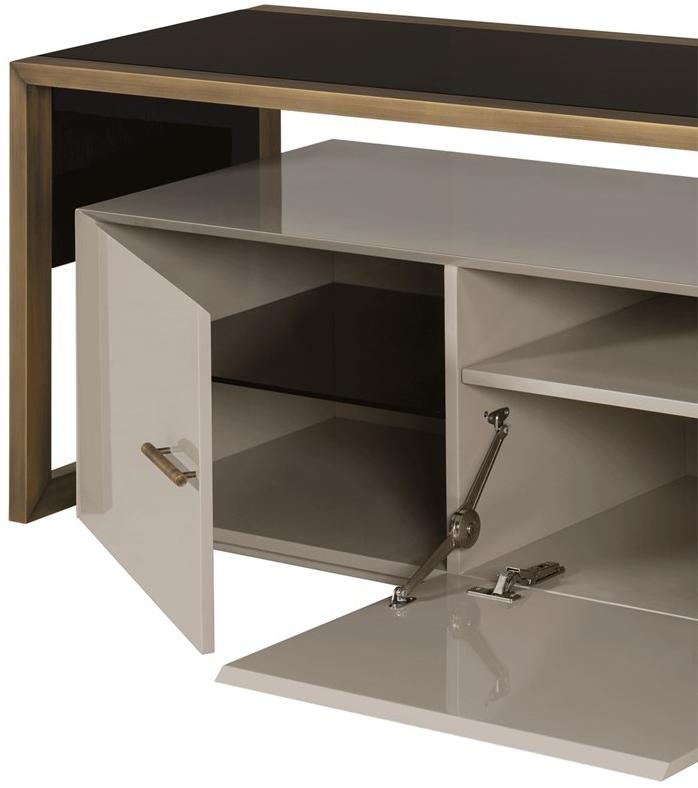 Stylish Club Тумба под ТВ из лакированного металла с откидными дверцами Bridge Scf.b02 - Вид №1