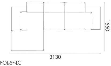 Grado Design 3-х местный кожаный диван с шезлонгом  Fol-sf-lc  - Вид №5
