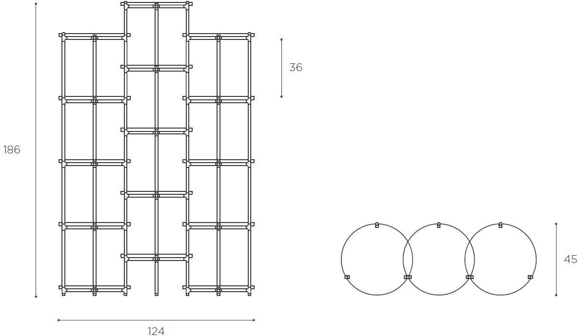 EPÒNIMO Открытый медный книжный шкаф со стеклянными полками Long playing Lp002  - Вид №8