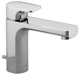 33500960-33 Смеситель для умывальника однорычажный со сливным гарнитуром - чёрный матовый Villeroy & Boch CULT DornBracht