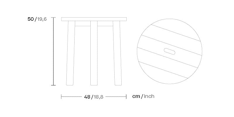 Круглый низкий столик из тикового дерева Kettal ARCH-00096638 - Вид №3