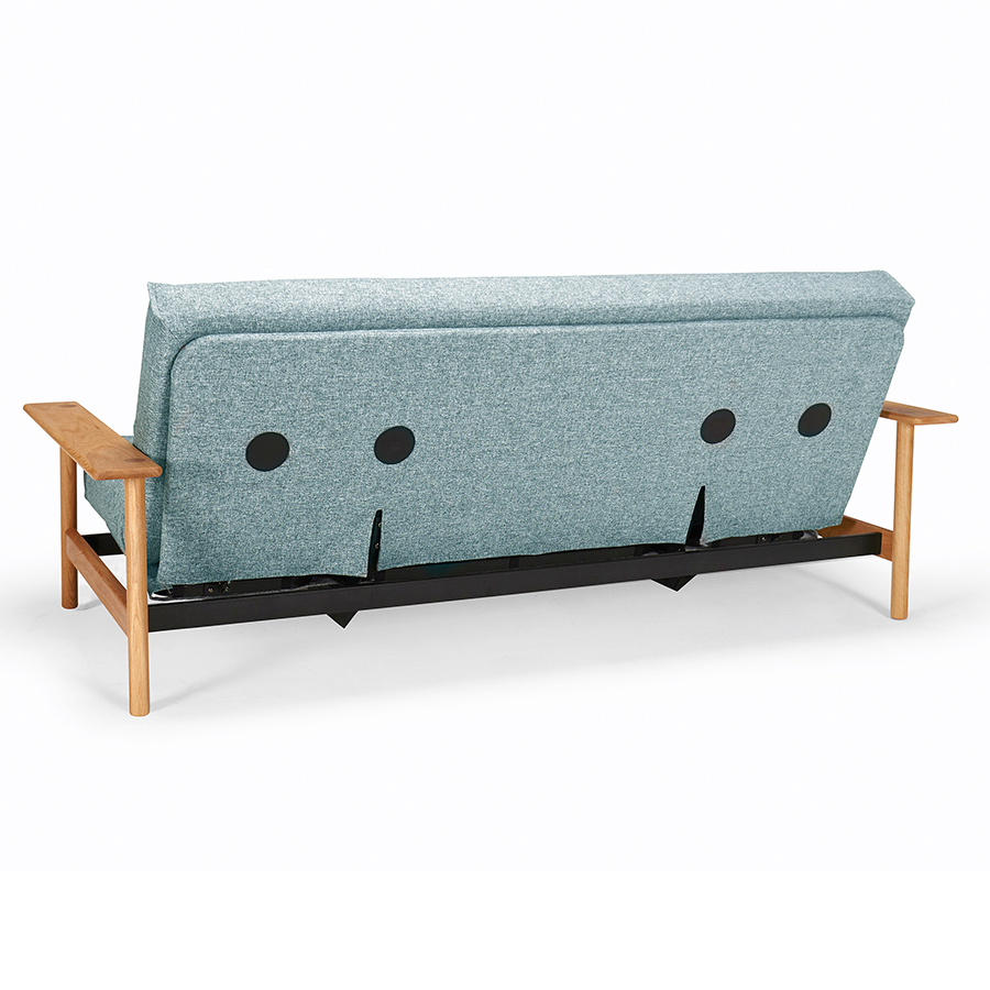 Диван Balder с матрасом Soft Spring, черной металлической рамой и ножками из дуба, светло-голубой Innovation Living BALDER552 - Вид №5