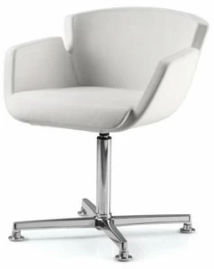 TALIN 4-спицевое кожаное кресло с подлокотниками для залов ожидания Nubia