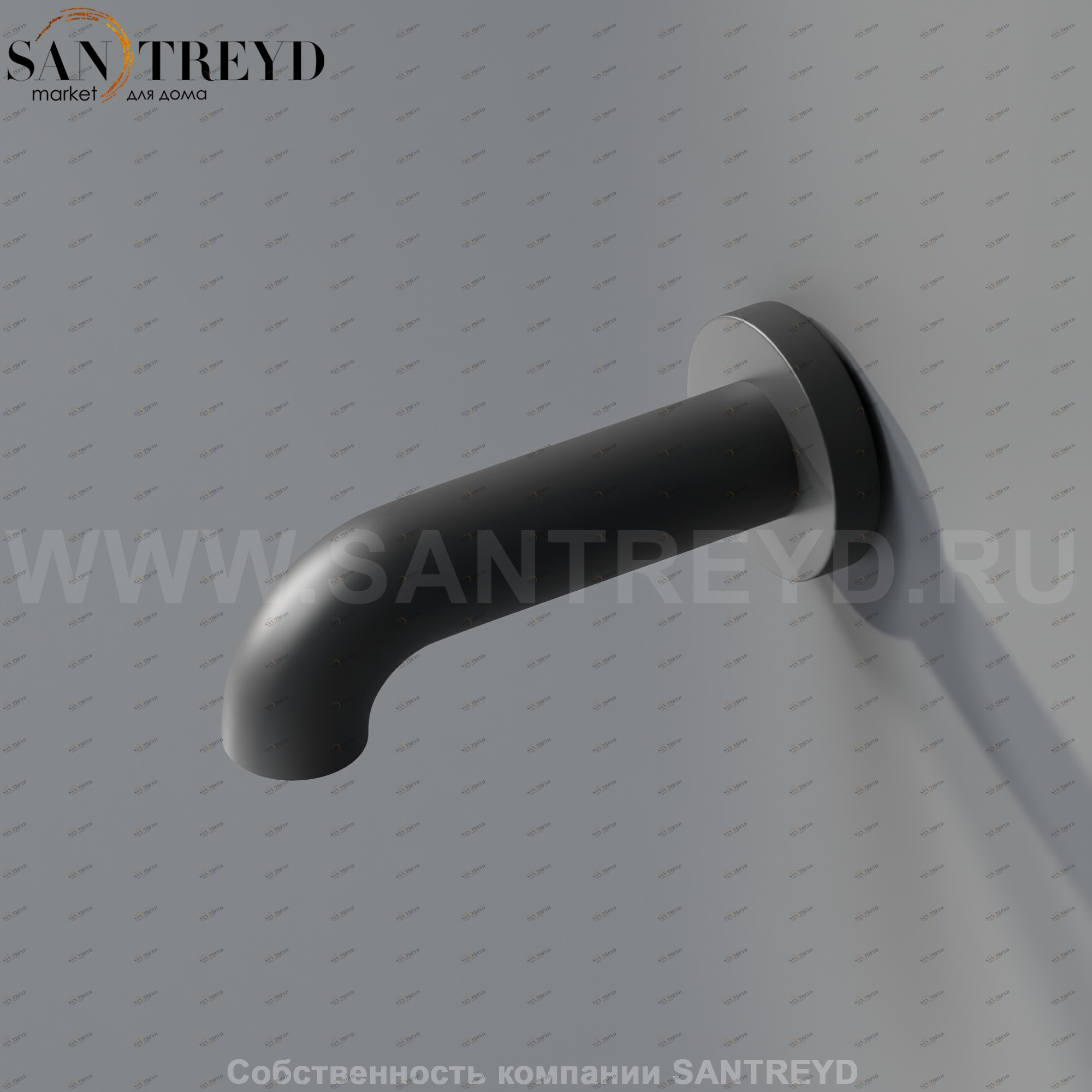 Настенный смеситель 15 см MET0033E FEZ для ванны черный матовый Agape MET0033RE