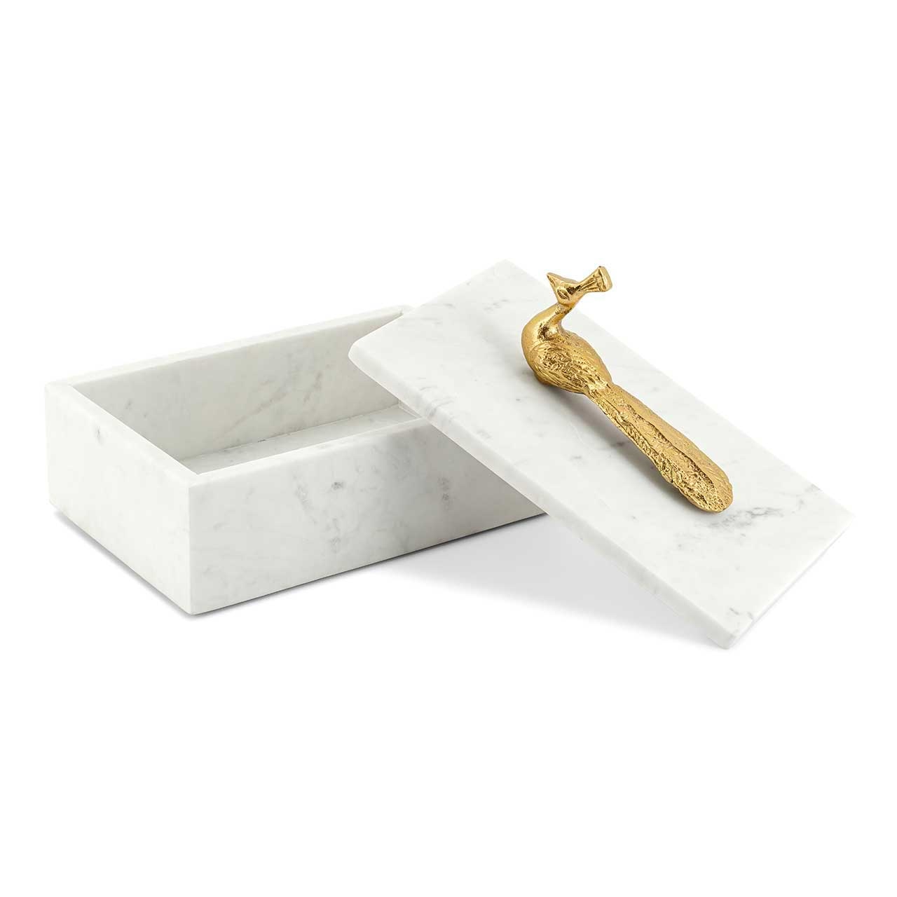 600967-18 ABHIKA КОРОБКА ПАВЛИНА H15 23X15 WHITE/GOLD  - Вид №1