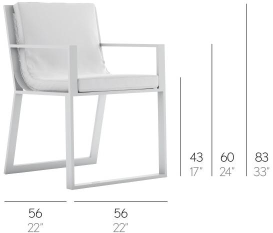 GANDIABLASCO Стул с основанием из термолакированного алюминия с подлокотниками Blau sun-id-1435252 - Вид №7