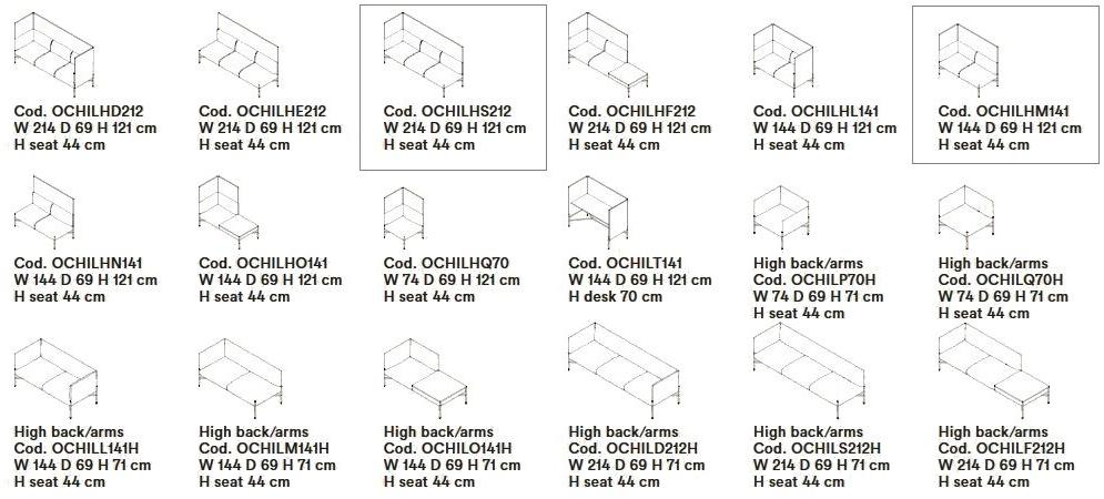 Tacchini Модульный диван из ткани с высокой спинкой Chill-out sun-id-1392063 - Вид №5