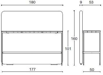 Diemme Высокое рабочее место с металлическим основанием и верхом из hpl Snake sun-id-1510836 - Вид №3