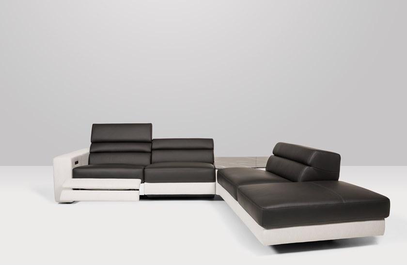 Recor Home Угловой диван обитый кожей с шезлонгом Positano sun-id-1498972 - Вид №1