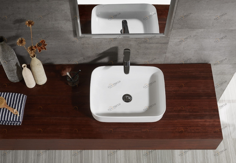 C22250W-ENG Накладная раковина на столешницу  овальная Bravat 