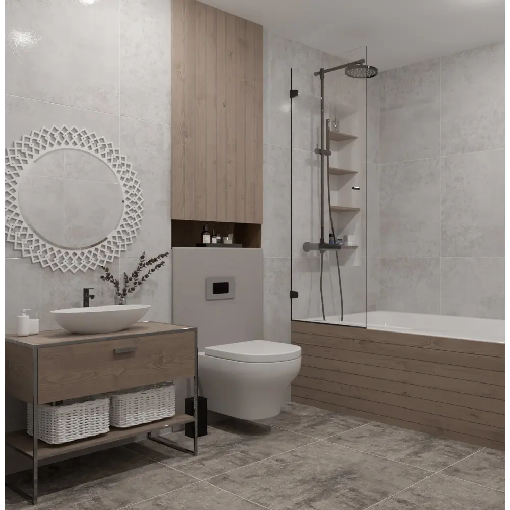 Axima Omaha: керамогранит с эффектом бетона 60×60 см 89434347 STLM-1568018