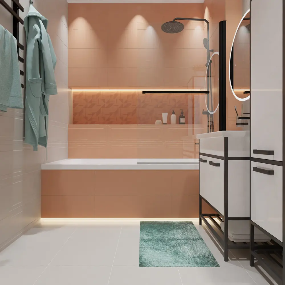 Плитка настенная Керамин Сонет 1Д 25x75 см 1.69 м² матовая цвет розовый 84348592 STLM-2182343 - Вид №7