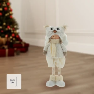 Новогодняя мягкая игрушка Девочка в кремовом костюме микс h 39.5 см 83560624 STLM-2165295