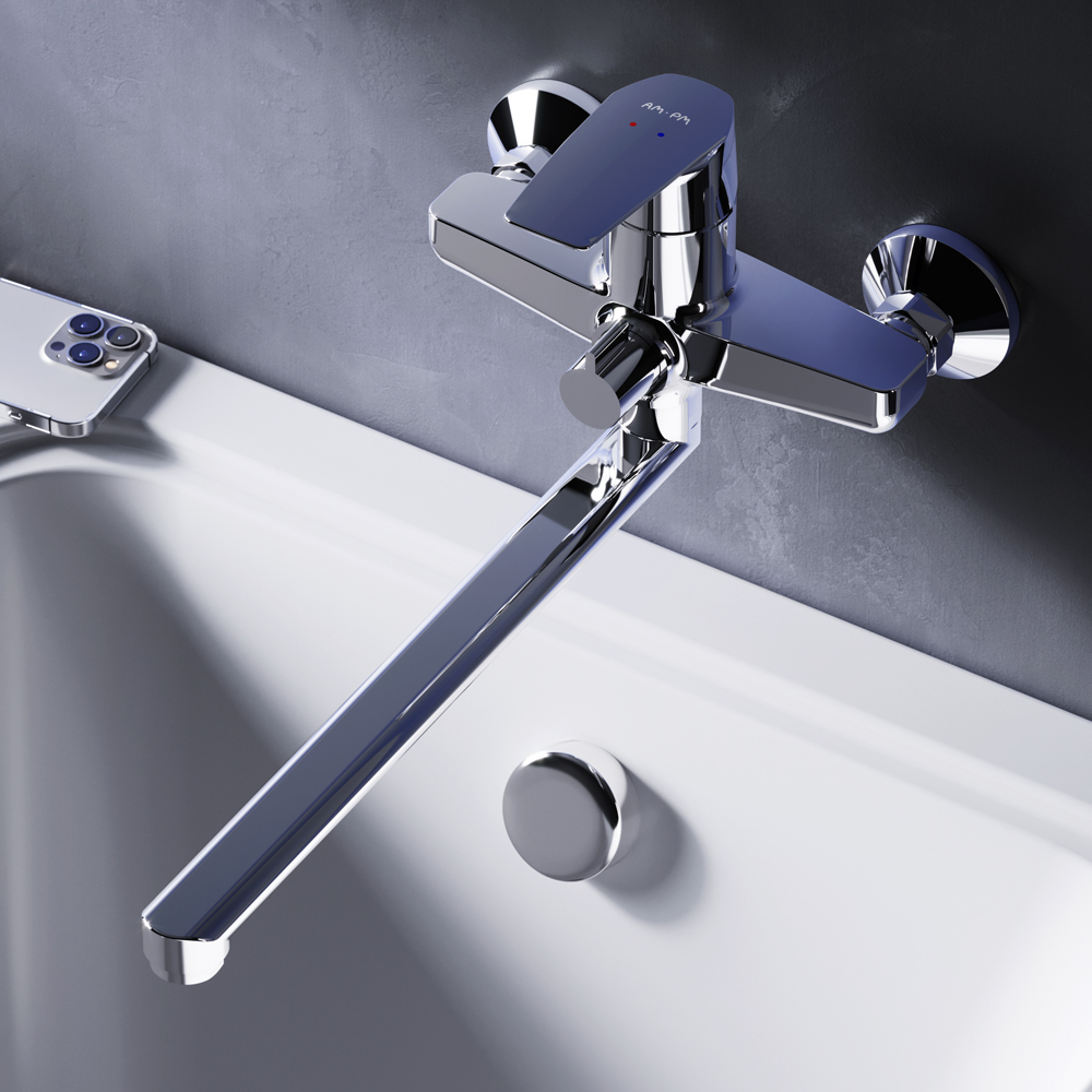 F90A90000 смеситель для ванны/душа излив 320 мм хром шт. AM.PM Gem