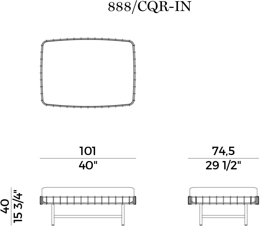 Potocco Прямоугольный пуф с обивкой Ropu 888/cqr, 888/cqr out - Вид №15