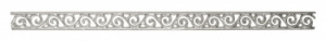 3139822 Аппликация для украшения свечей, "Барокко", 20 см, упаковка 1 шт., цвет серебристый