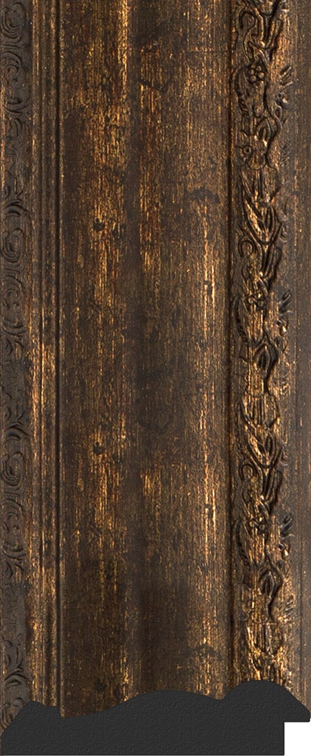 BY 3638 Зеркало с фацетом в багетной раме - состаренное дерево с орнаментом 120 mm EVOFORM Exclusive - Вид №3