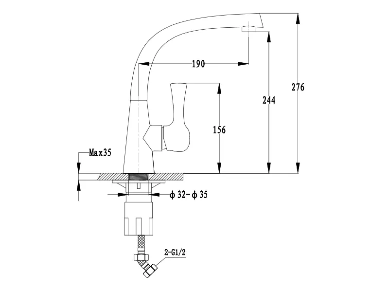Кухонный смеситель 37235065 темно-бежевый GranFest Ewigstein - Вид №1