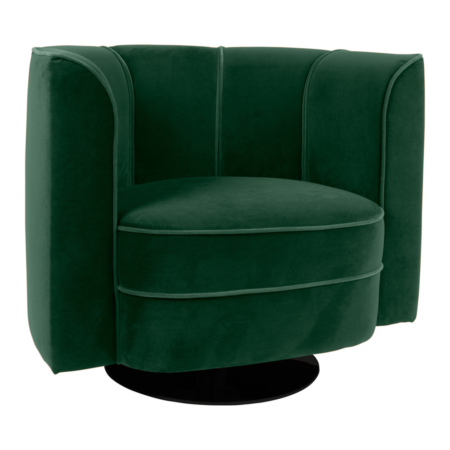 Кресло Flower зеленое крутящееся на одной ножке Dutchbone 3100069 - Вид №2