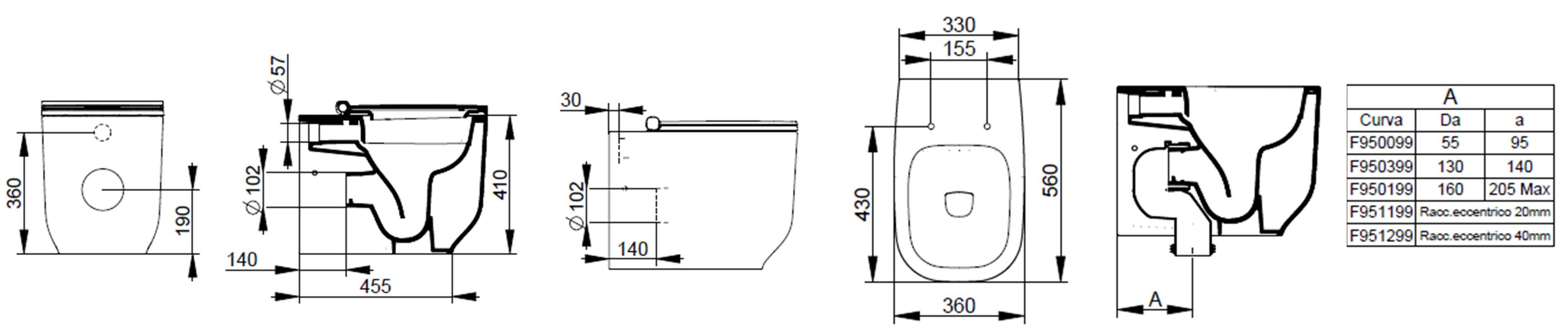 Керамический туалет без пола Ceramica Dolomite Alba ARCH-00117174 - Вид №8