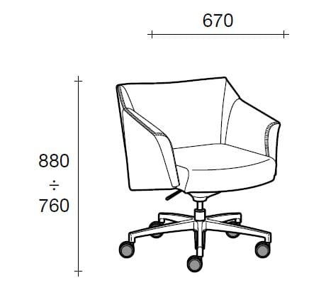Стул с регулируемой высотой из ткани Sesta шашки ARCH-00082888 - Вид №2