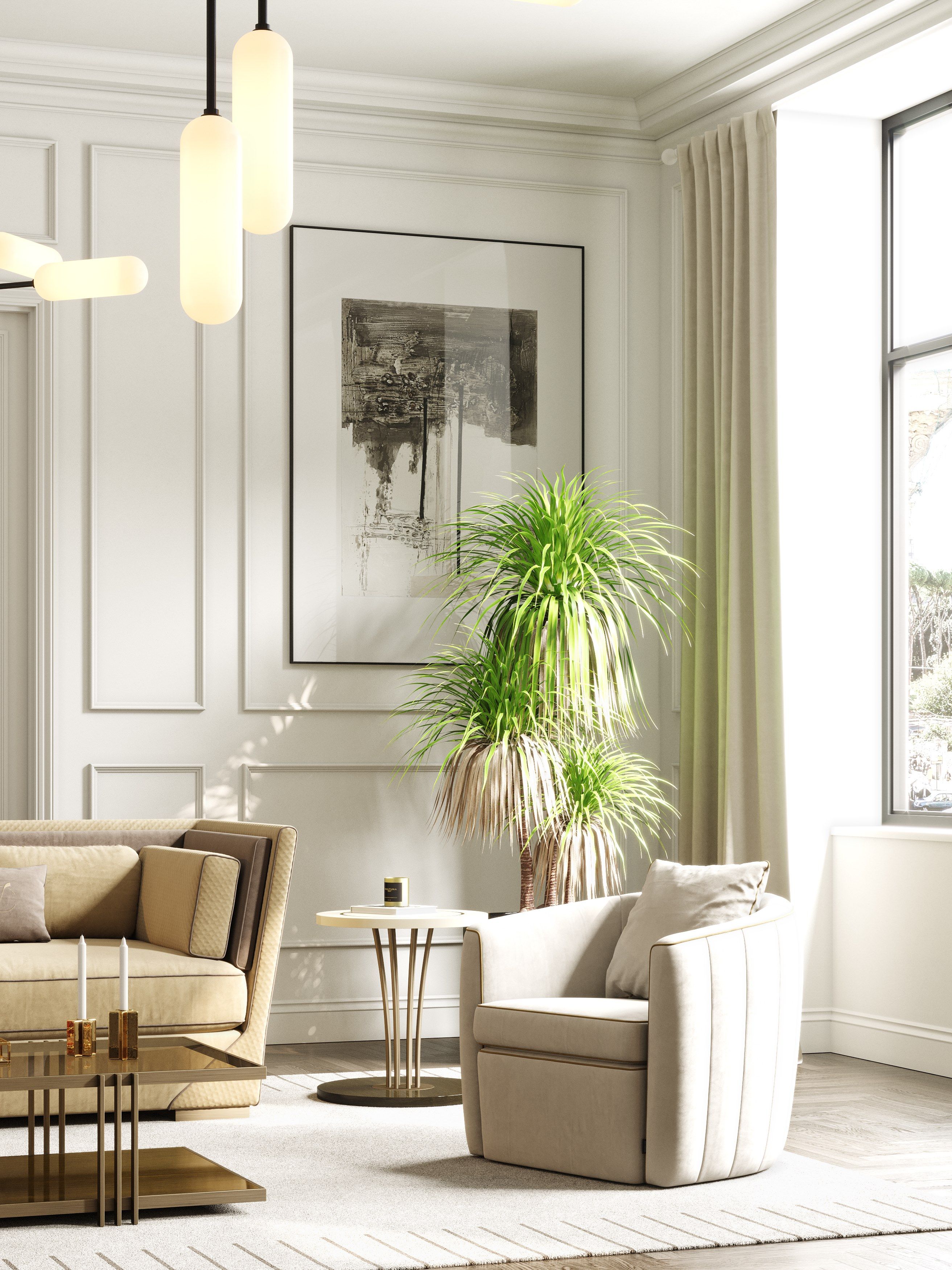 3-местный тканевый диван Stylish Club коктейль ARCH-00080009 - Вид №6