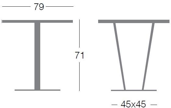 Segis Квадратный стол из нержавеющей стали  T0095  - Вид №4